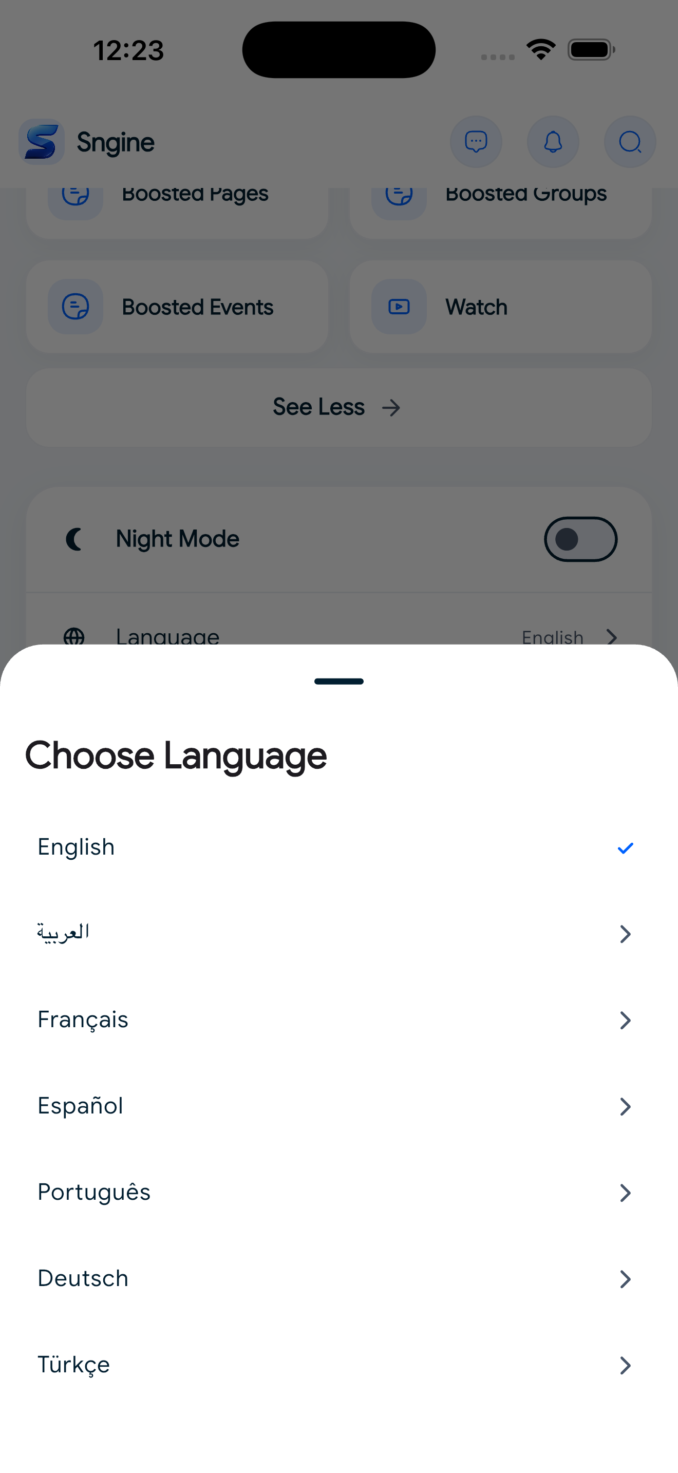 Sngine Timeline – Flutter Social Networking App (Android & iOS) mobile preview